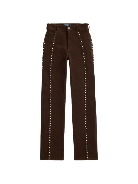 Polo Ralph Lauren stud-embellished corduroy trousers Brown 211B17591001