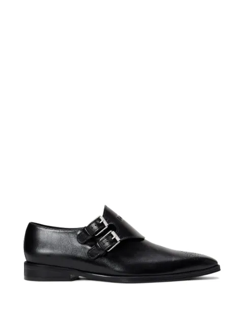 Polo Ralph Lauren buckle-detail leather monk shoes Black 818P11014001