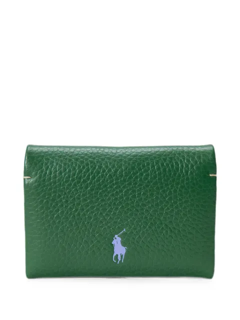 Polo Ralph Lauren pebbled calf leather card case Green 427949873018