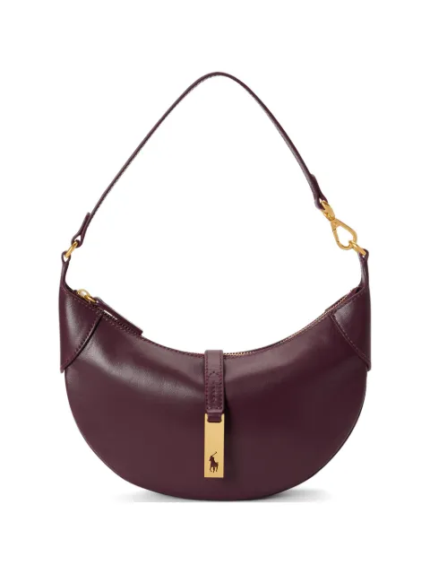 Polo Ralph Lauren pony plaque leather shoulder bag Purple 428871248028