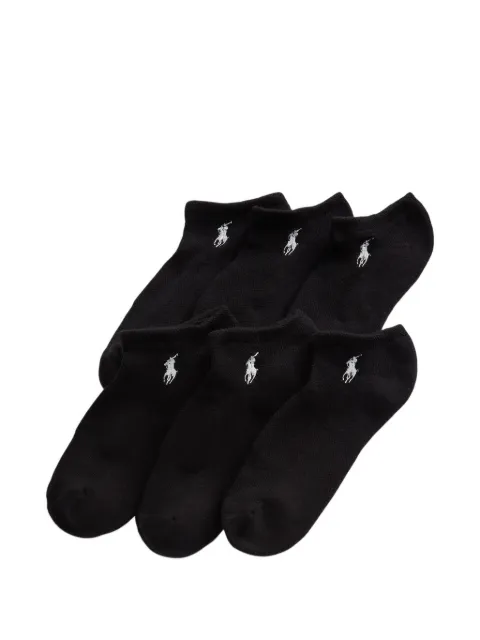 Polo Ralph Lauren embroidered ankle socks (set of six) Black 455942810