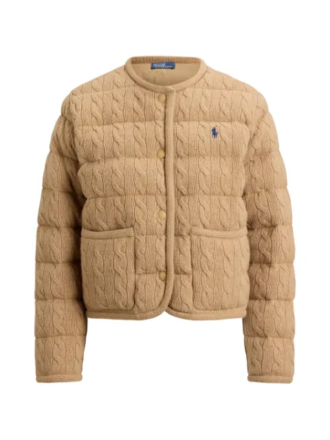 Polo Ralph Lauren cable-knit bomber jacket Brown 211A10459005