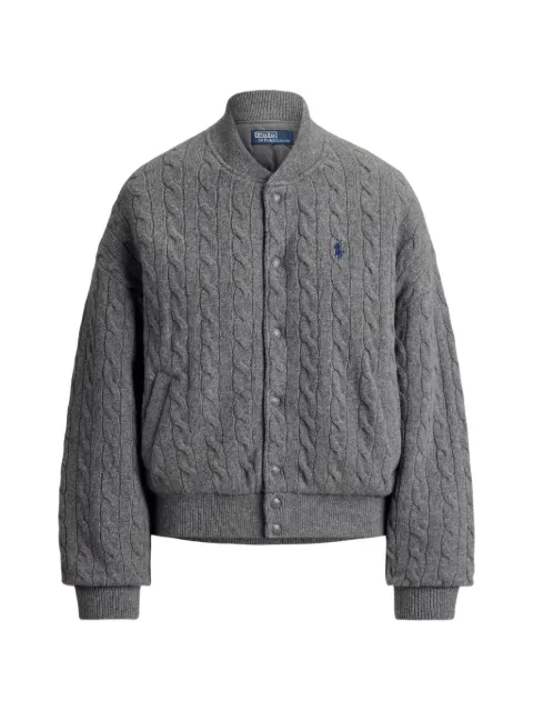 Polo Ralph Lauren cable-knit bomber jacket Grey 211B30888001