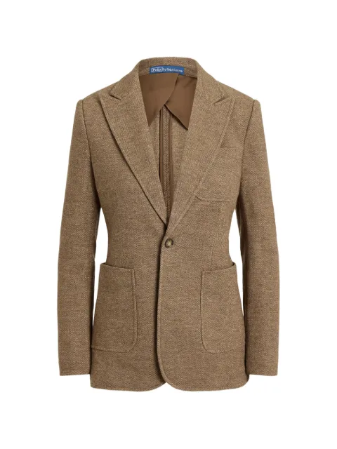 Polo Ralph Lauren single-breasted wool-cotton blazer Brown 211B17233001