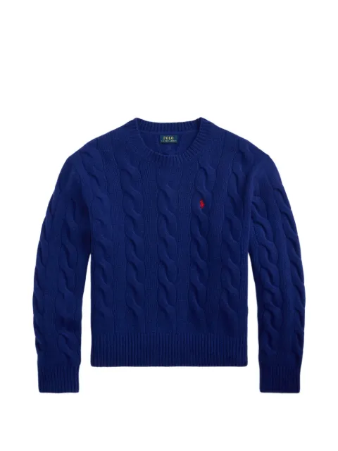 Polo Ralph Lauren cable-knit embroidered jumper Blue 211A91216009
