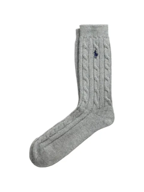 Polo Ralph Lauren cable-knit pony socks Grey 455955244