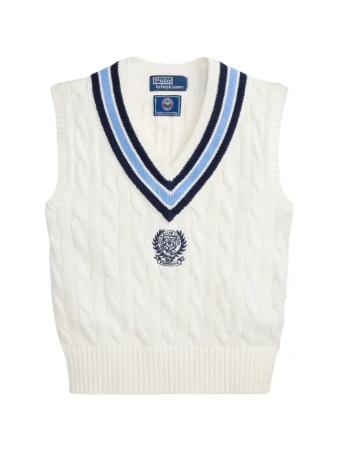 Polo Ralph Lauren Wimbledon V-neck vest White 211B15808001