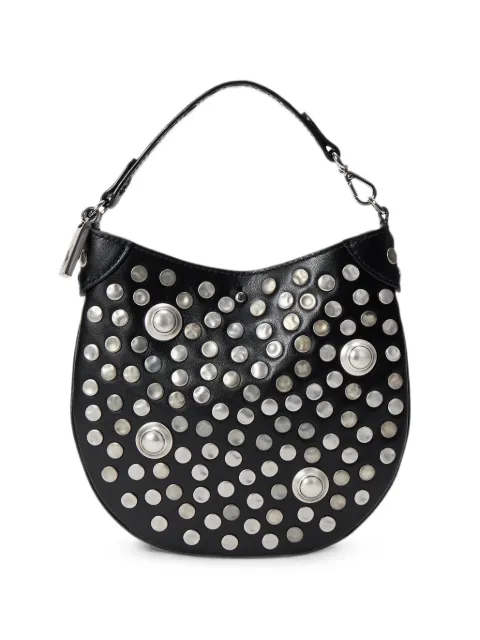 Polo Ralph Lauren mini stud-embellished leather shoulder bag Black 428P14302001