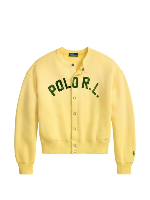 Polo Ralph Lauren logo-print fleece cardigan Yellow 211B21665001