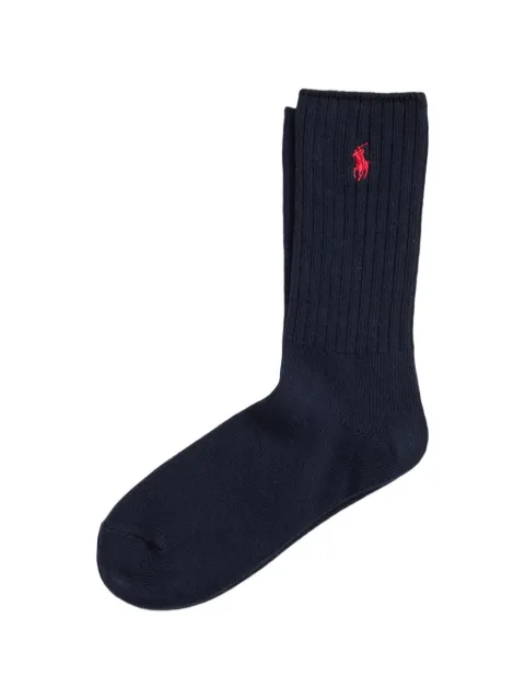Polo Ralph Lauren ribbed embroidered pony socks Blue 455P10242005