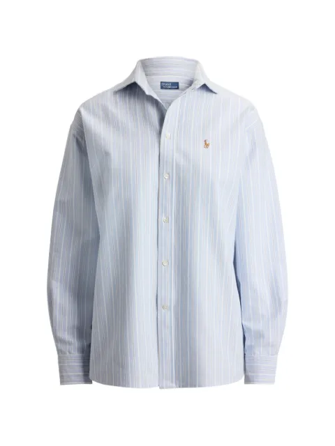 Polo Ralph Lauren vertical-stripe embroidered-logo shirt Blue 211B21507002