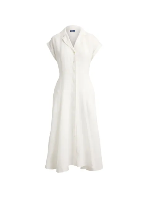Polo Ralph Lauren A-line linen midi shirt dress White 211B22538001