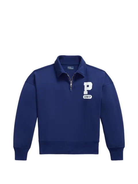 Polo Ralph Lauren “P” logo slub-fleece quarter-zip sweatshirt Blue 211B17801002