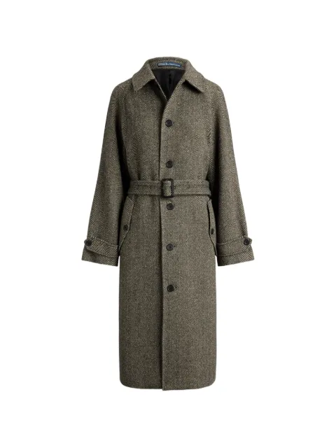 Polo Ralph Lauren herringbone belted coat Black 211B17304001