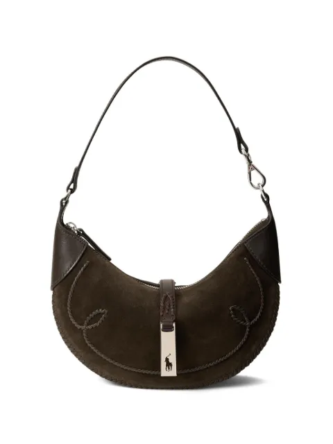 Polo Ralph Lauren mini Polo ID whipstitch shoulder bag Brown 428978027002