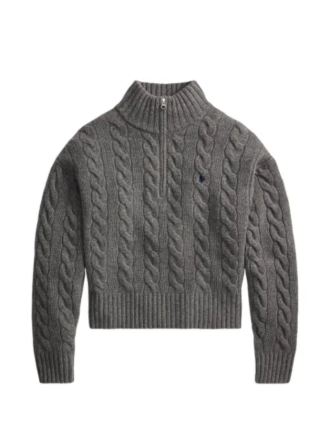 Polo Ralph Lauren cable-knit embroidered-logo sweater Grey 211972130501