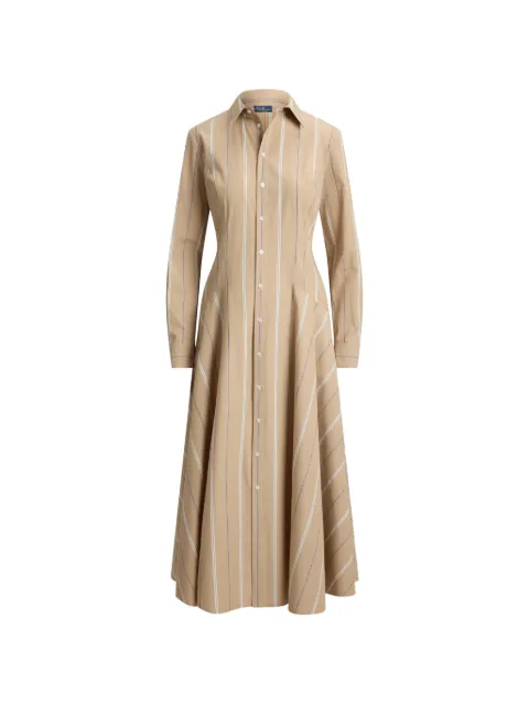 Polo Ralph Lauren striped cotton panelled shirt-dress Neutrals 211B17478001