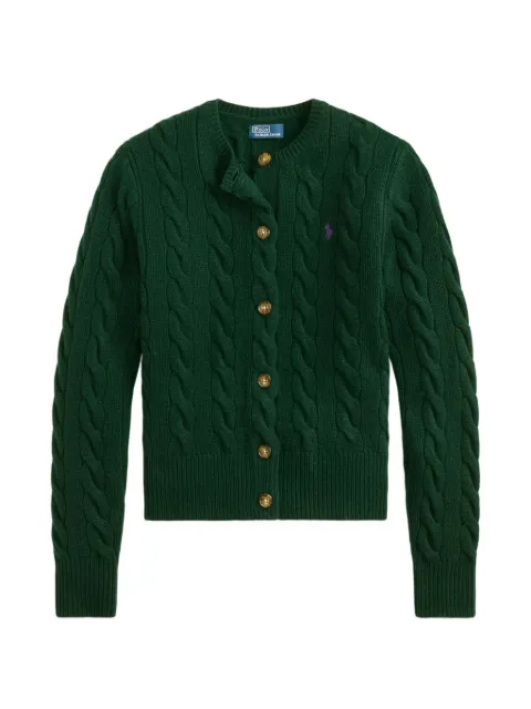 Polo Ralph Lauren Pony-embroidered cable-knit cardigan Green 211972104503