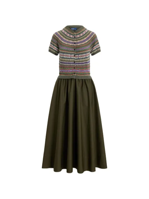Polo Ralph Lauren hybrid Fair Isle-bodice dress Green 211B17457001