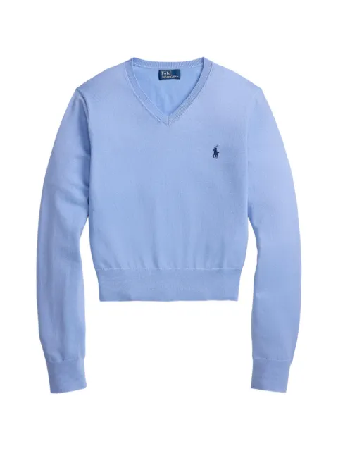 Polo Ralph Lauren embroidered-logo V-neck sweater Blue 211B17737001