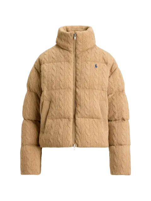 Polo Ralph Lauren cable wool-cashmere puffer jacket Brown 211A10457