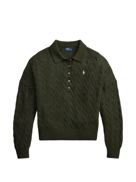 Polo Ralph Lauren cable-knit buttoned top Green 211B17767002