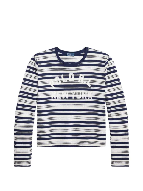 Polo Ralph Lauren striped logo-print T-shirt Blue 211B17804001