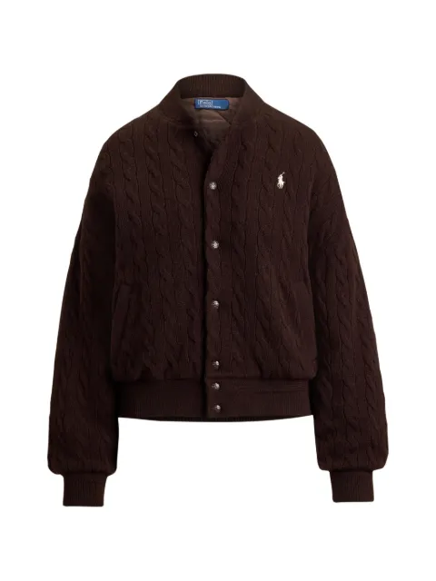 Polo Ralph Lauren cable-knit bomber jacket Brown 211B30888002