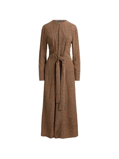 Polo Ralph Lauren floral-print tie-waist midi dress Brown 211B22767001
