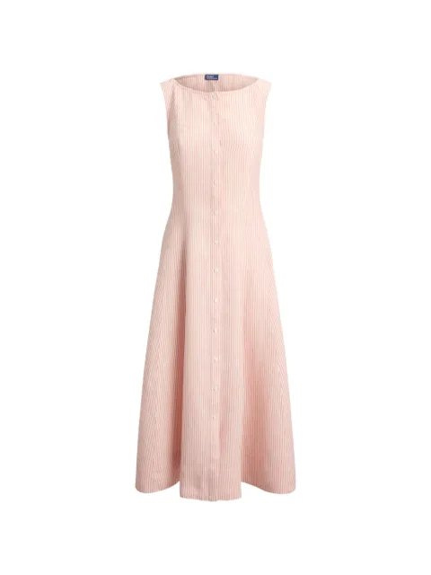 Polo Ralph Lauren striped linen midi dress Pink 211B17459002