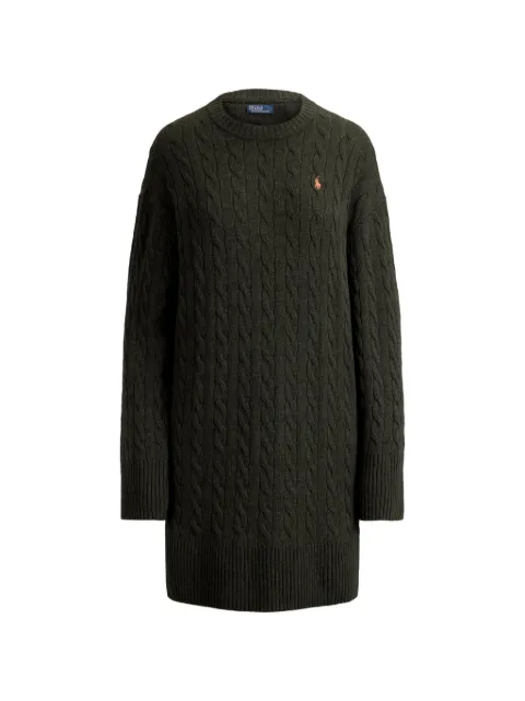 Polo Ralph Lauren long-sleeve cable-knit mini dress Green 211B17446002