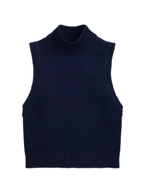 Polo Ralph Lauren ribbed turtleneck sleeveless top Blue 211B17751001