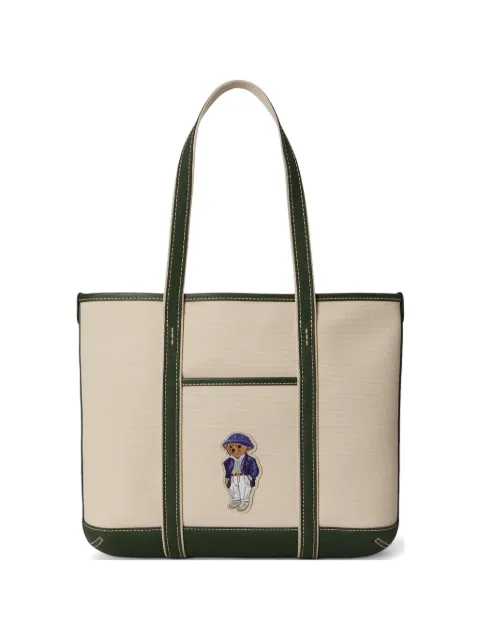 Polo Ralph Lauren small canvas Polo Bear shopper tote Neutrals 428P14295001