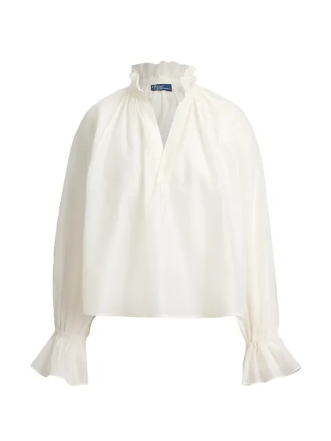 Polo Ralph Lauren ruffled split-placket blouse White 211B17131003