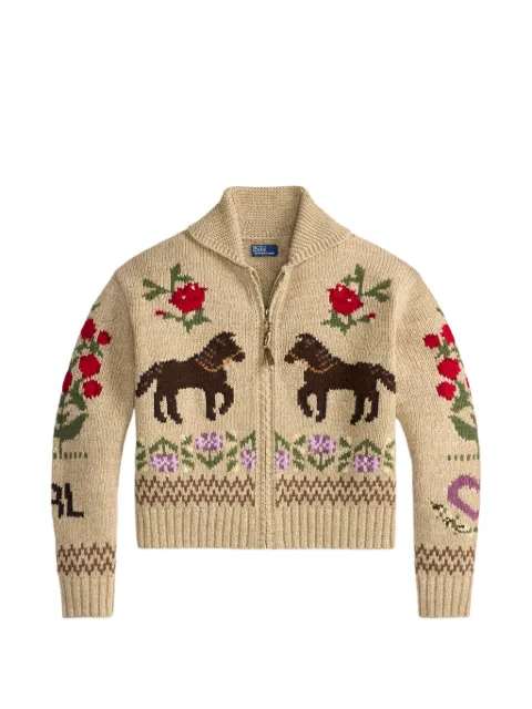 Polo Ralph Lauren intarsia-knit shawl-collar cardigan Neutrals 211B17748001