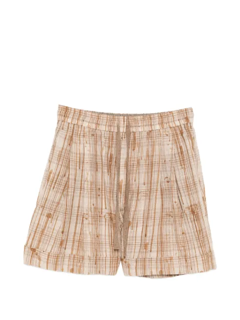 Ziggy Chen plaid shorts Neutrals 0M261056671