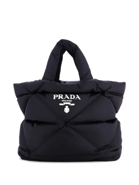 Prada Pre-Owned Padded Logo Quilted Re-Nylon Medium tote bag Black 29UMNDM21AJ74O90