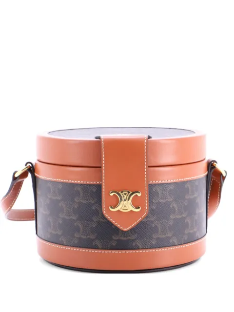 Celine Pre-Owned Tambour Bag Triomphe Coated Canvas Medium crossbody bag Brown ET4UQOTL2GC4HBX2
