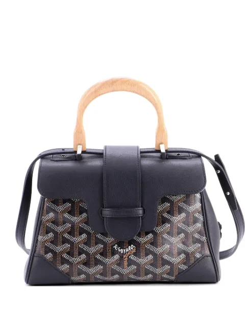 Goyard Pre-Owned Saigon Top Handle Bag Coated Canvas with Leather Mini shoulder bag Black I7AI34DWF4E71LD5
