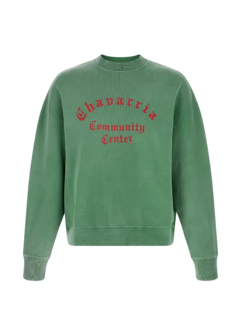 Willy Chavarria Hooligan printed crew-neck sweatshirt Green WCJSY0199070