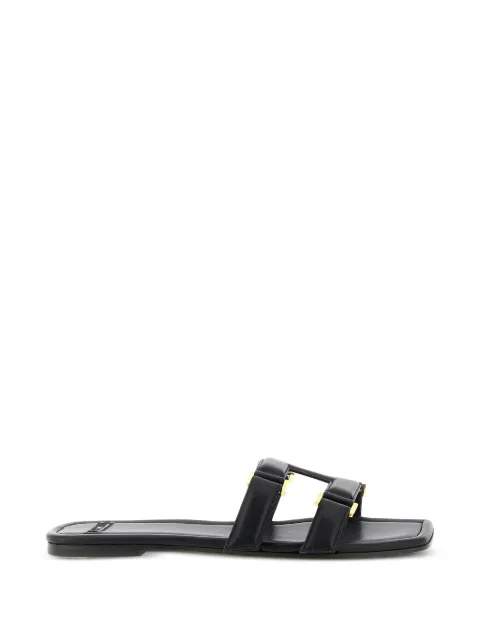 Elisabetta Franchi flat nappa leather sandals Black SA50L62E2