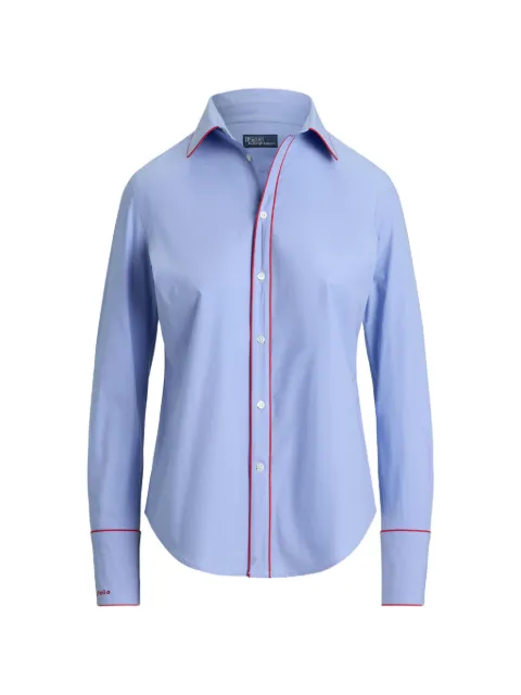 Polo Ralph Lauren contrast-piping stretch shirt Blue 211B17124004