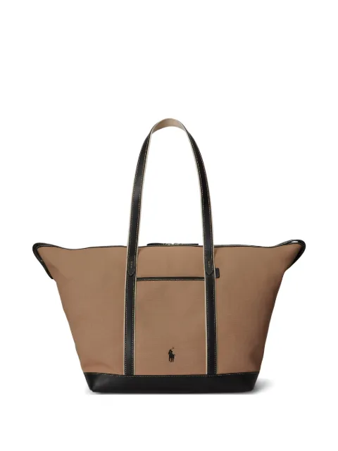 Polo Ralph Lauren Pony contrast-trim tote bag Neutrals 428973072011