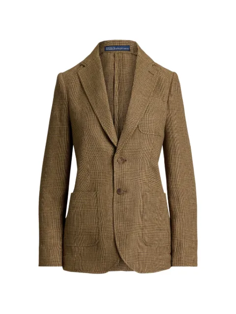 Polo Ralph Lauren Glen plaid single-breasted blazer Brown 211B17229001
