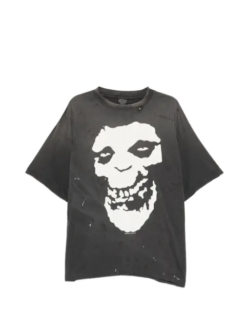 Le Mont Saint Michel graphic-print distressed T-shirt Grey SMMK80000C49