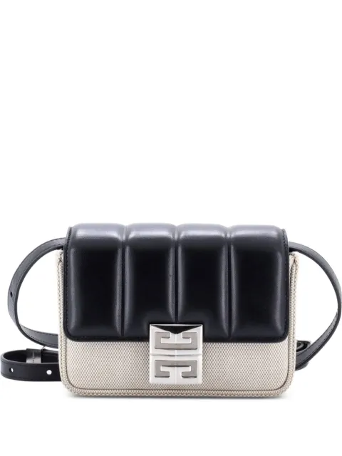 Givenchy Pre-Owned 4G Padded Leather and Canvas Small shoulder bag Black M67COE10HIFGEE29
