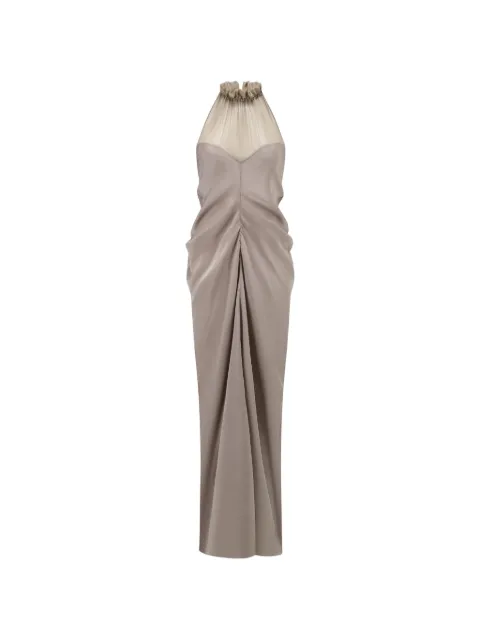 OUDE WAAG ruched halterneck maxi dress Grey OW26SSDS35P1GY800
