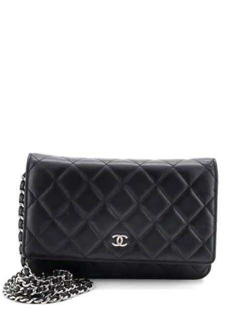 CHANEL Pre-Owned Wallet on Chain Quilted Lambskin crossbody bag Black MAUDPX2N1EOME97D
