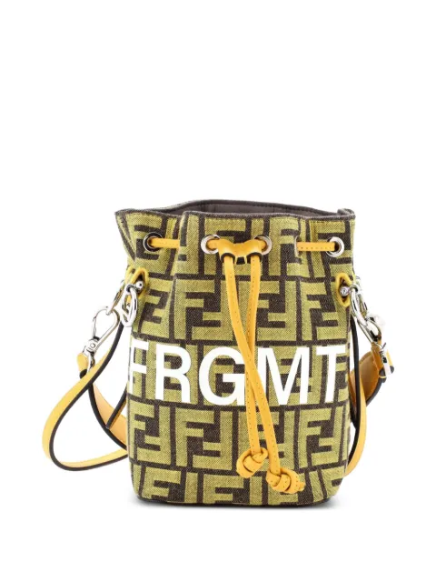 Fendi Pre-Owned x Fendi Fragment Mon Tresor Zucca Canvas Mini bucket bag Yellow ERLPC286EHE7DTD2