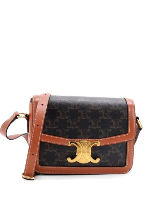 Celine Pre-Owned Triomphe Triomphe Coated Canvas Teen shoulder bag Brown F0OSFDZHJ62XIXNP